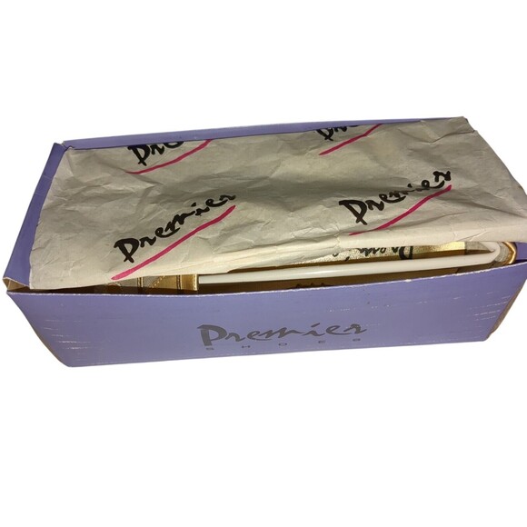 Premier Collection Vtg 90s Gold -Silver Metallic Low Heel Slip-on  Womens 7 - Picture 4 of 8